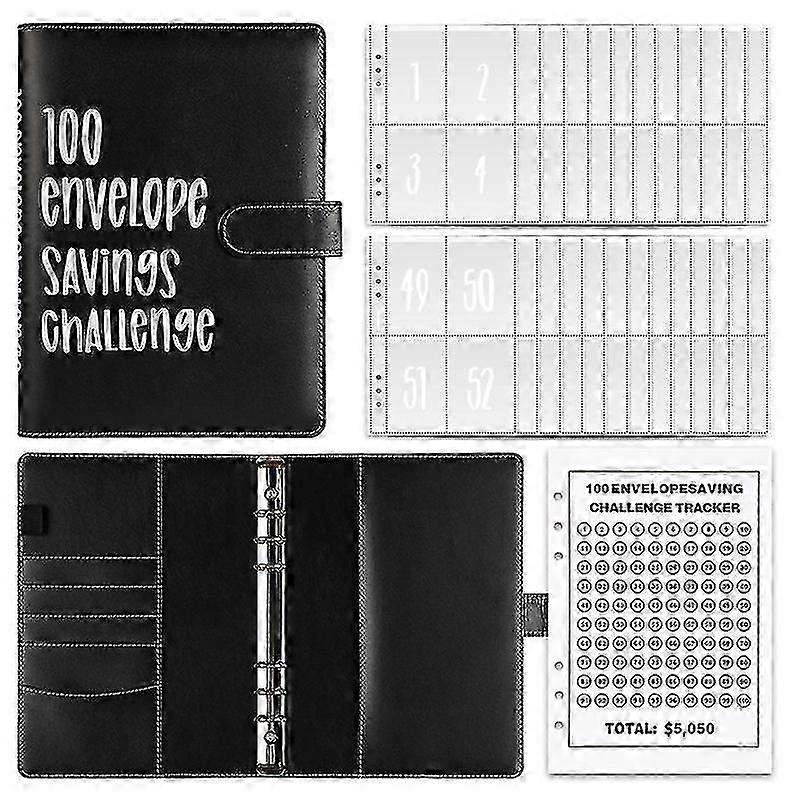 100-day money saving loose-leaf notebook challenge cash envelope budget storage notebook money saving notebook