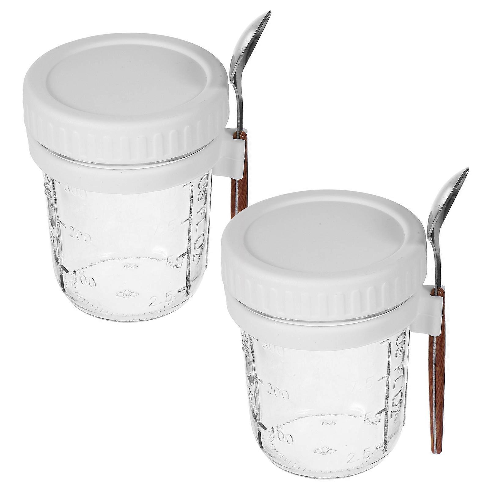 Portable and Collapsible Spoon for Storage Use Glass White 2pcs