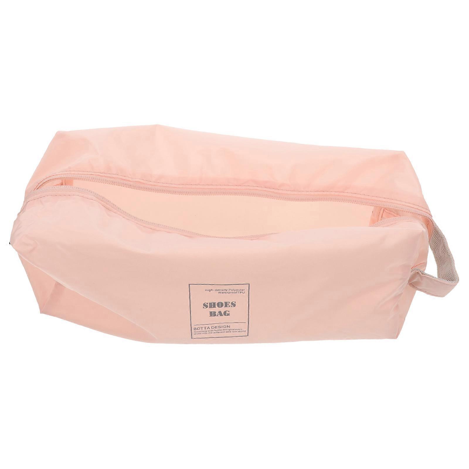حقيبة أحذية بوليستر متينة وردي للسفر الرياضة مقاوم للماء الغبار 1 حزمة