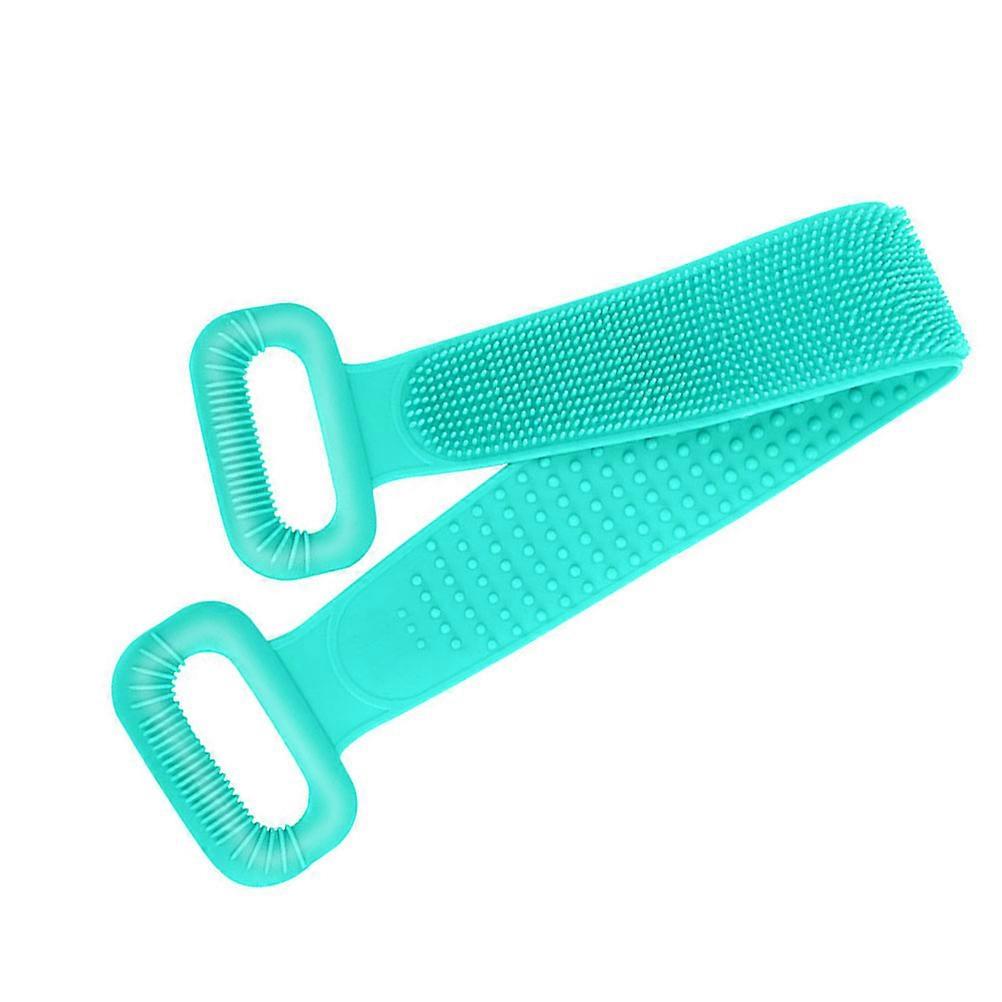 Silicone Bath Towel with Long Strap for Easy Back Cleaning and Exfoliating 76cm Green