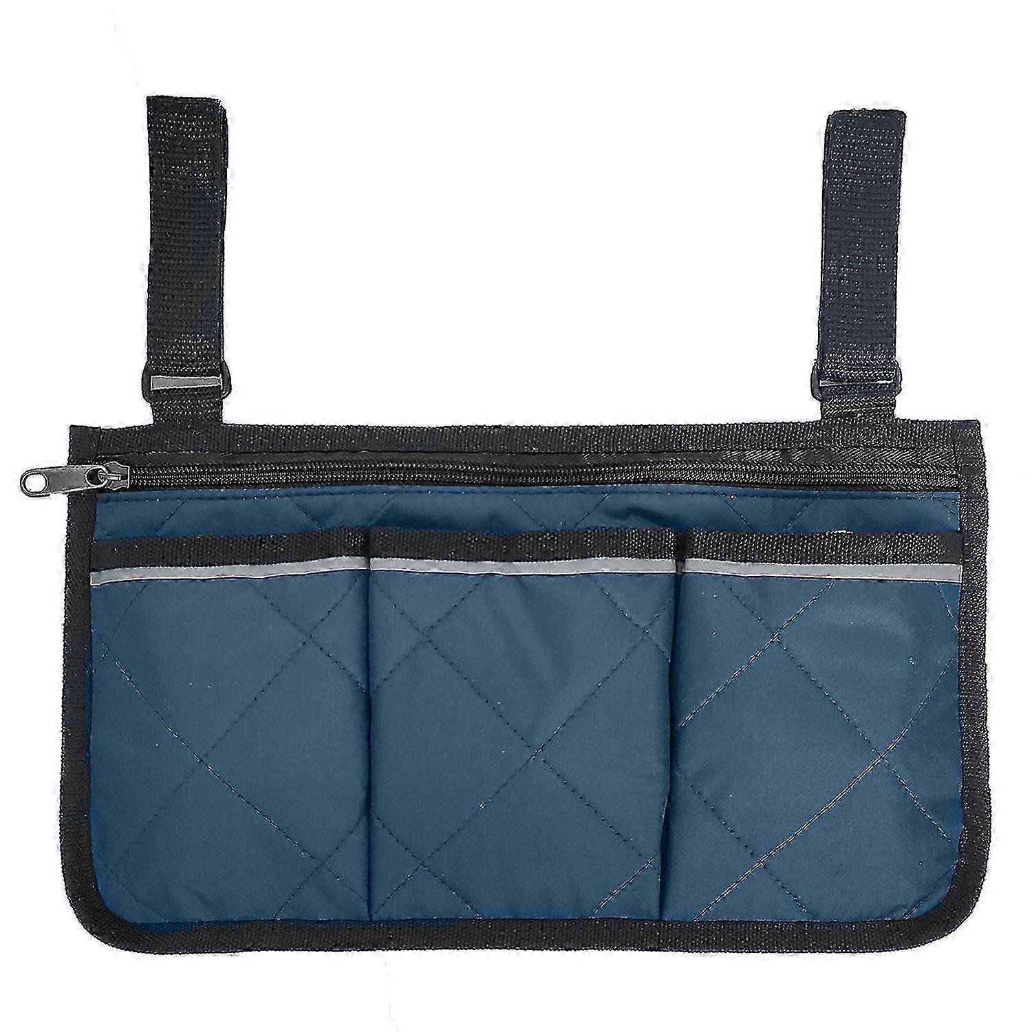 Wheelchair armrest bag with pockets for mobility scooter