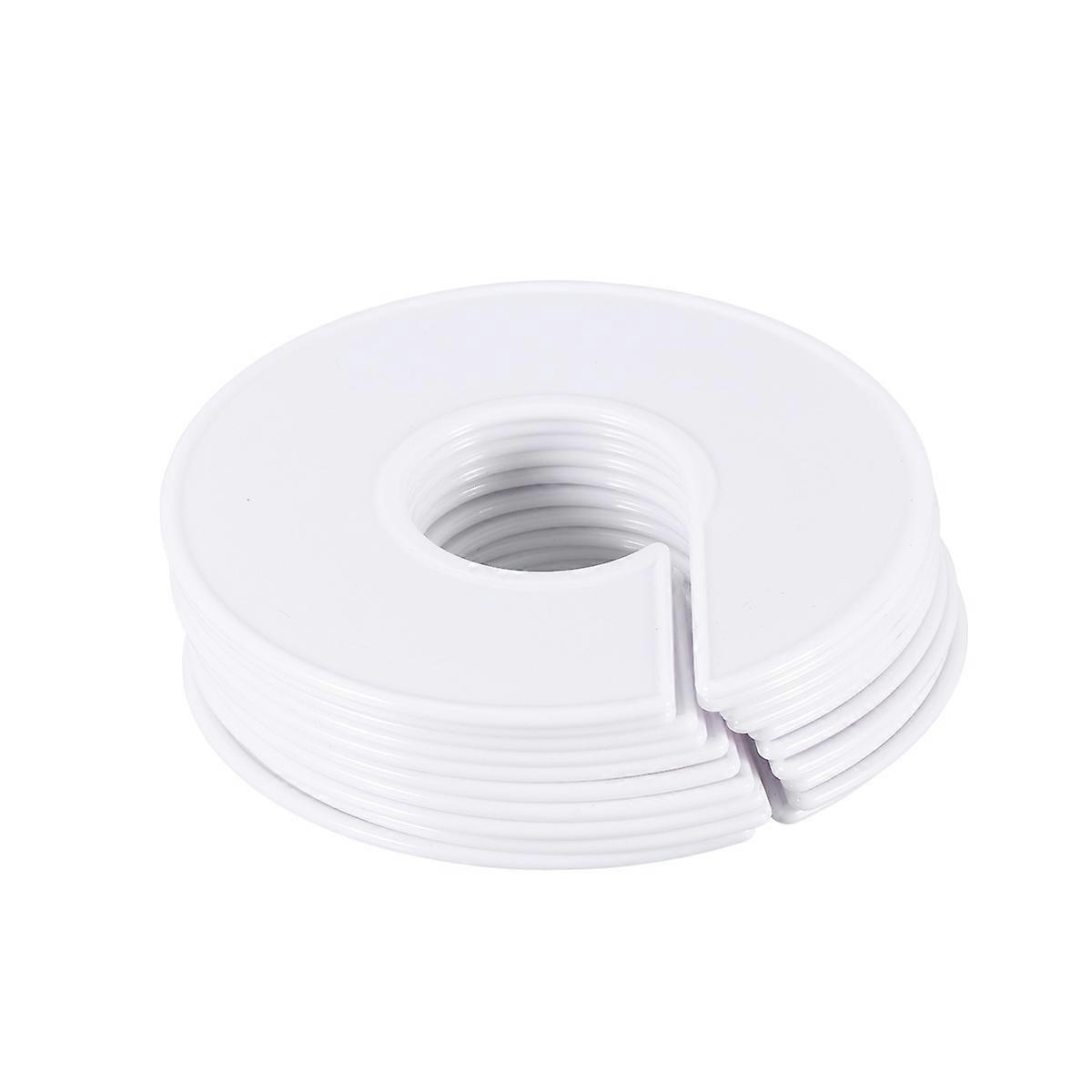 10 Pack White Plastic Round Clothes Size Buckles for DIY Projects and Clothing Organization