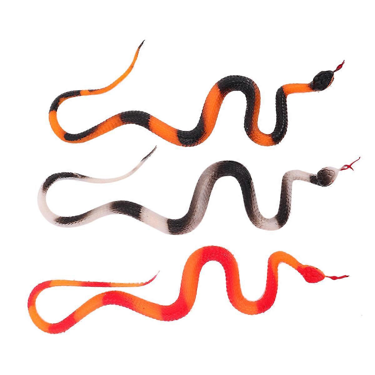 Toy Snakes Realistic Figurine Jungle Themed Parties Prank 3Pcs