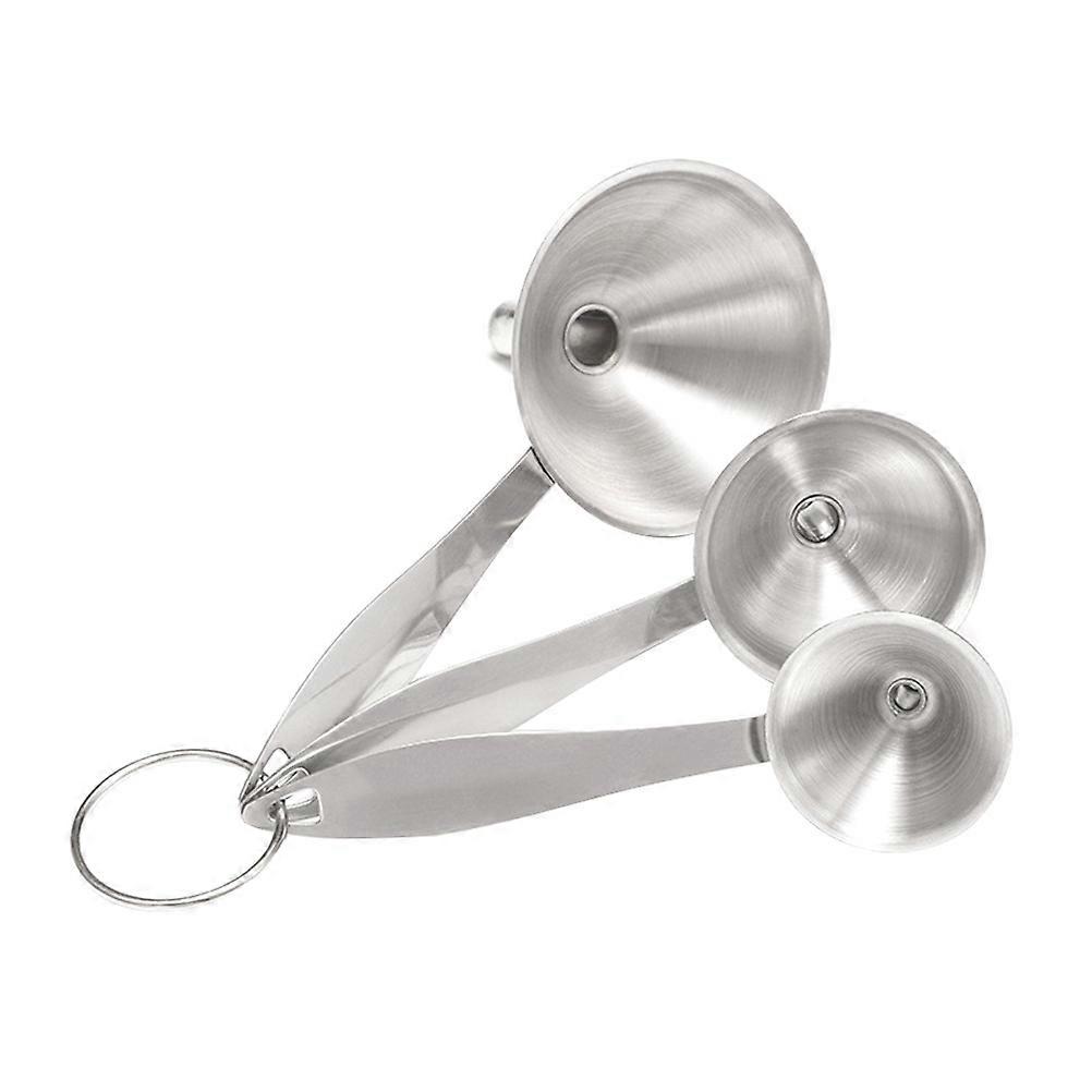 Stainless Steel Kitchen Funnel Set for Bottles and Essential Oils 3 Piece Small Size Nesting Funnels