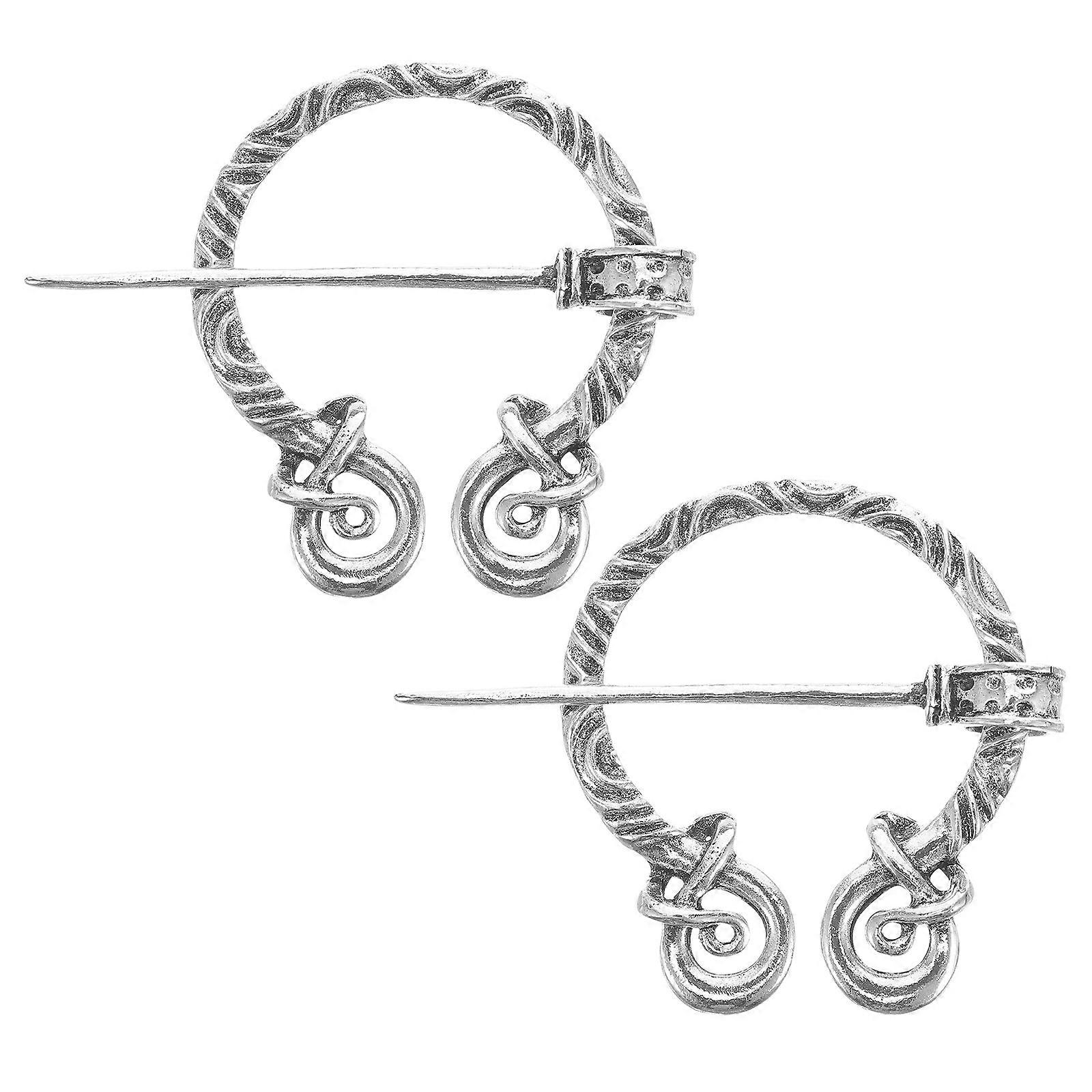 Here's a polished and professional product description based on the title you provided:
**2pcs Viking Brooch Pin – Antique Silver Cloak Clasps