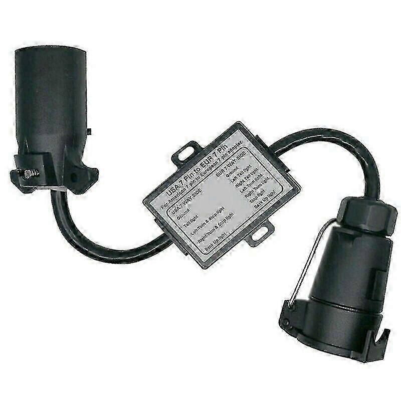 Usa To Eu Trailer Light Converter Us 7-way Blade Socket To Eu 7-pin Round Plug