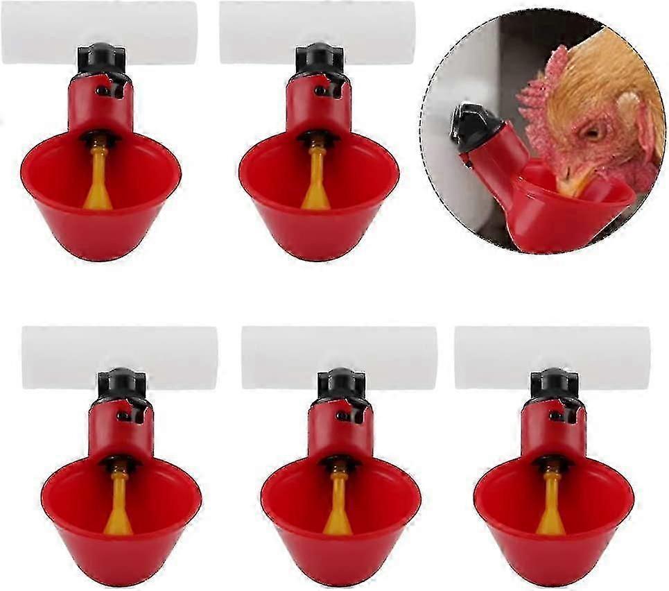5-Piece Heilwiy Automatic Chicken Drinker Cups for Poultry Watering Needs