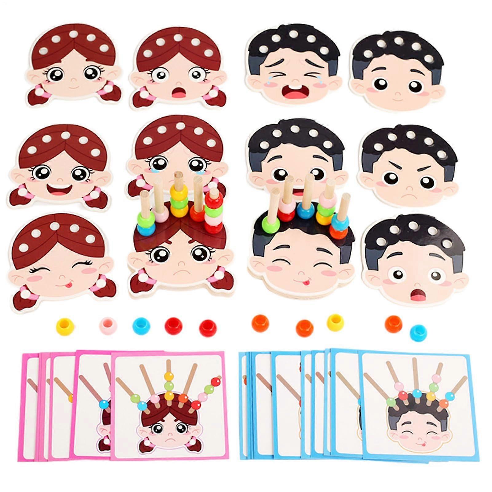 Bead Sequencing Toy LStem Bead Stringing Toy For Early Learning Safe Nontoxic Materials Storage Pouch Pattern Matching