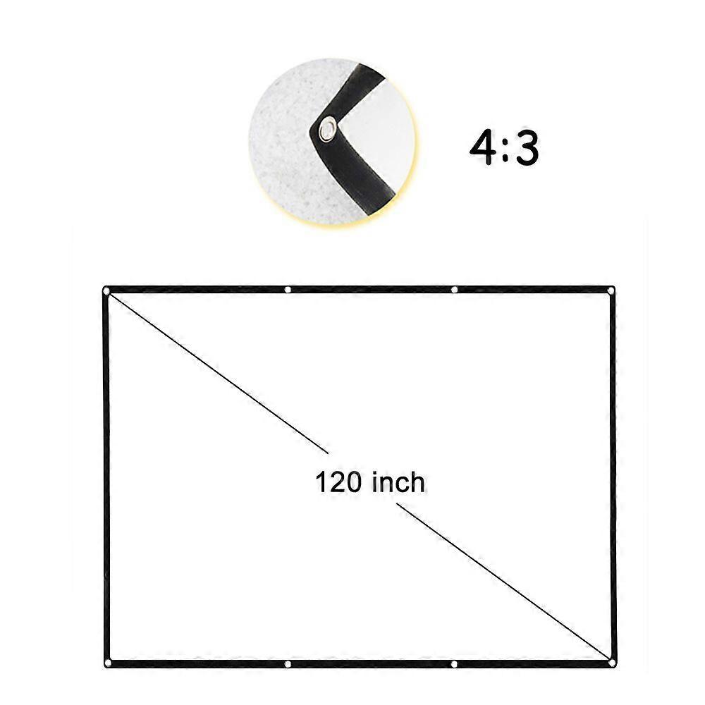 120'' Portable Projector Screen HD 4:3 White 120 Inch Diagonal Projection Screen Foldable Home Theater for Wall Projection Indoors Outdoors