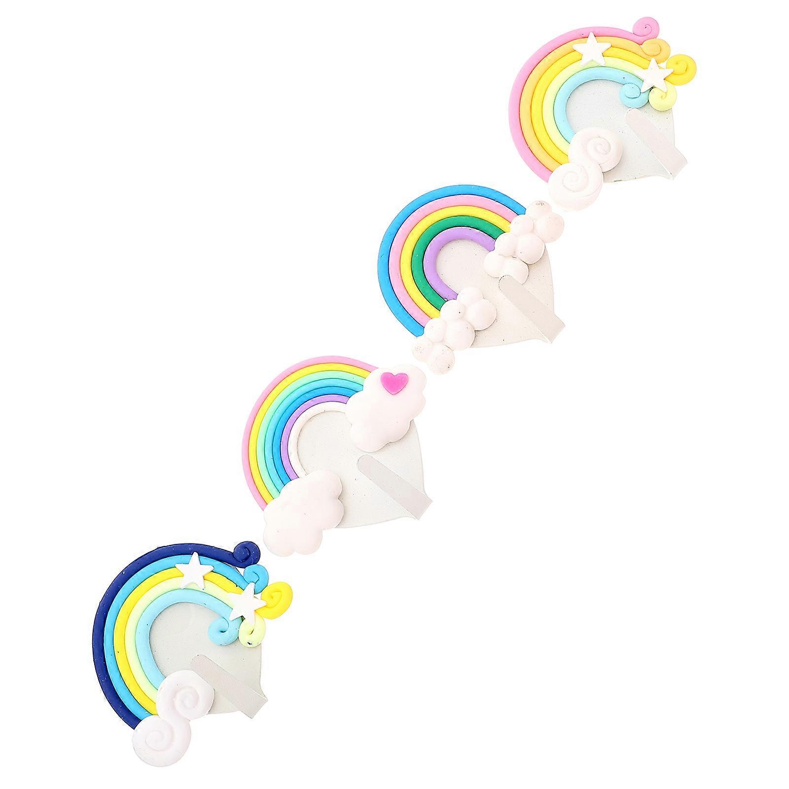 4Pcs Colorful Rainbow Storage Hooks Creative Wall mounted Organizers