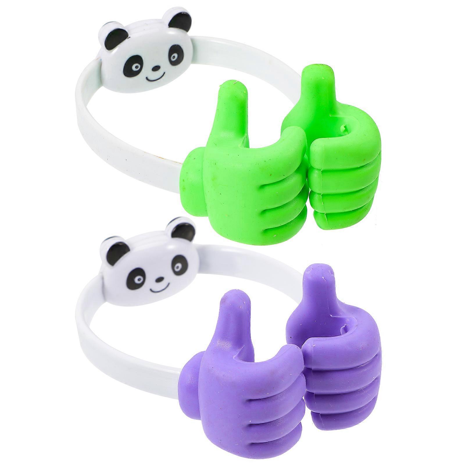 Flexible 2 Pack Cellphone Holder Lazy Stand for Desk, Bed & Car – Cute Cartoon Design for Mobile Devices