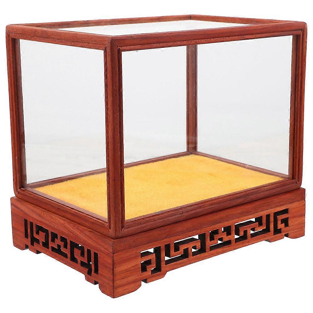 Elegant Transparent Glass Display Case for Figurines, Vases, and Crafts Dust Proof Base for Home, Office, and DIY Decor Storage