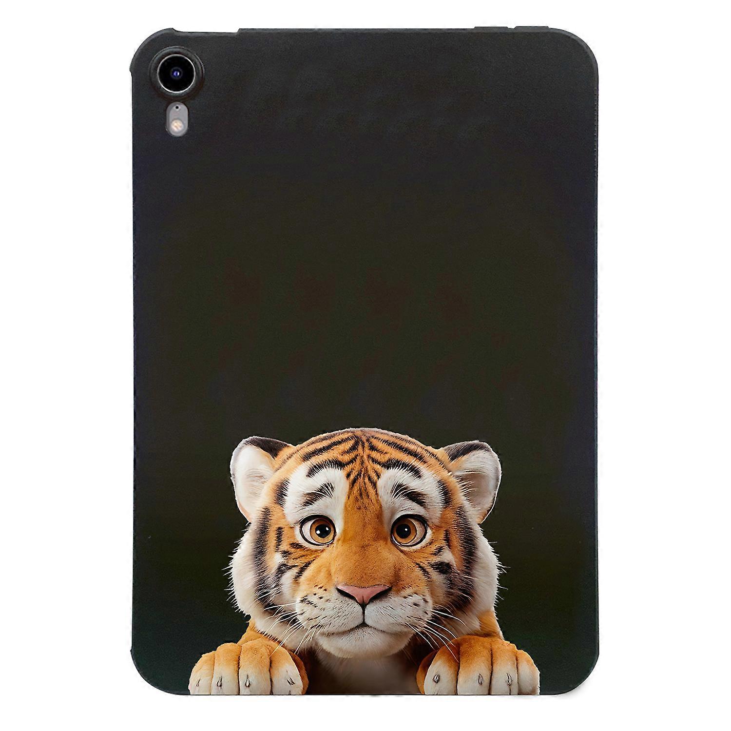 TKdaddy For iPad mini (2024) Case Pattern Printing Slim TPU Tablet Protective Cover Little Tiger