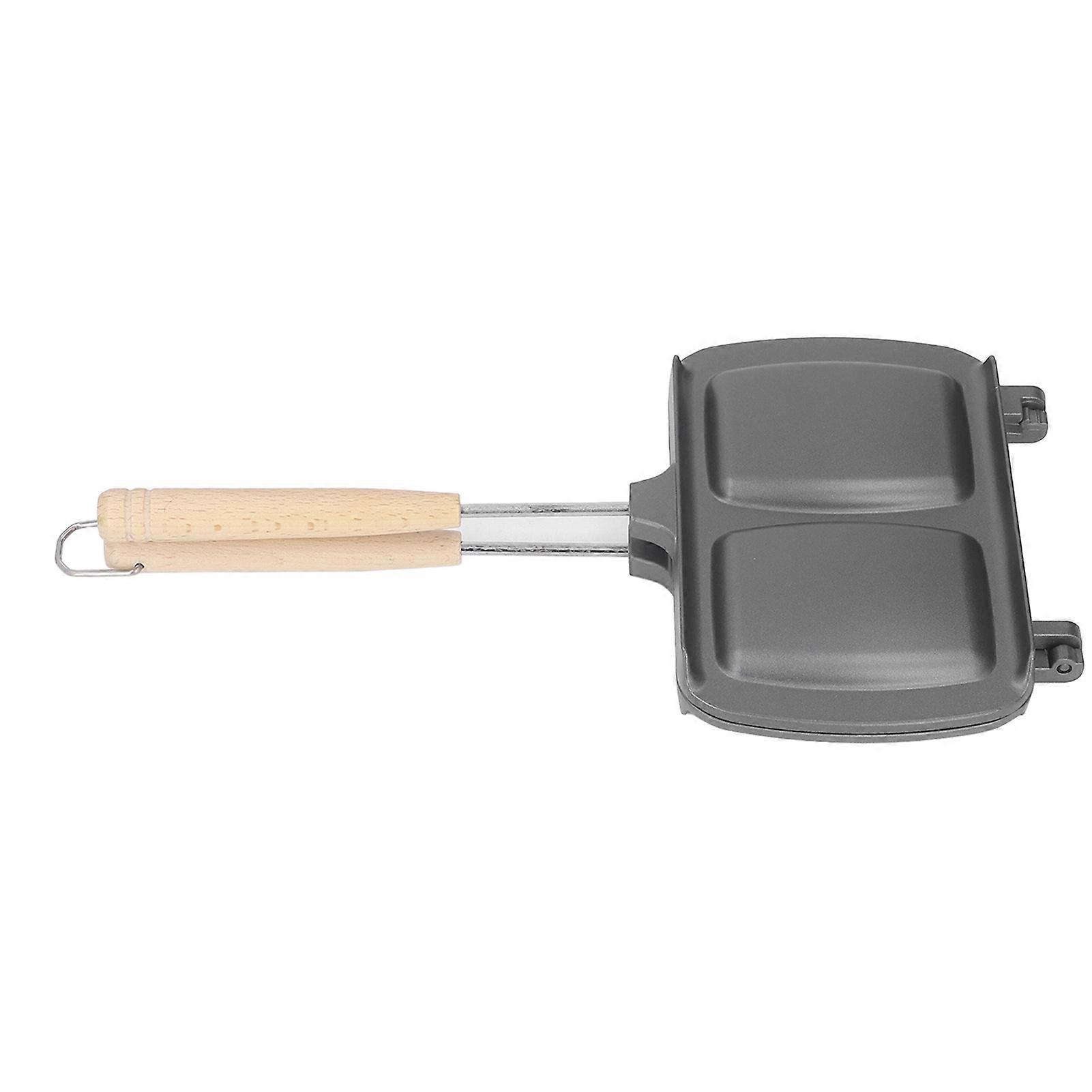 Double Sided Frying Pan Fast Heat Conduction Evenly Heated Detachable Sandwich Pan with Hook for Steak Egg 