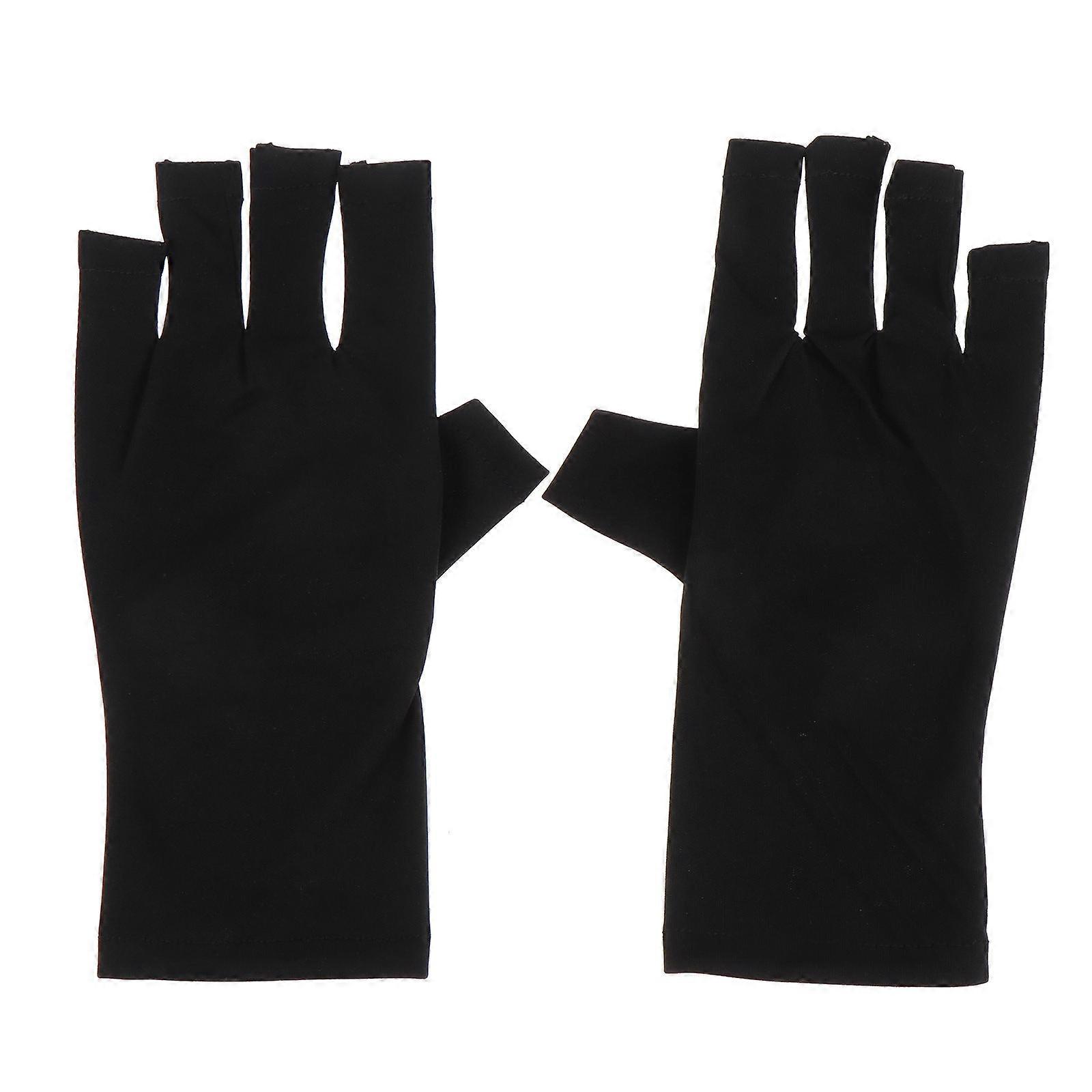 Black Nail with UV Shield for Manicure Made of Polyester Comfortable and Breathable 2pcs
