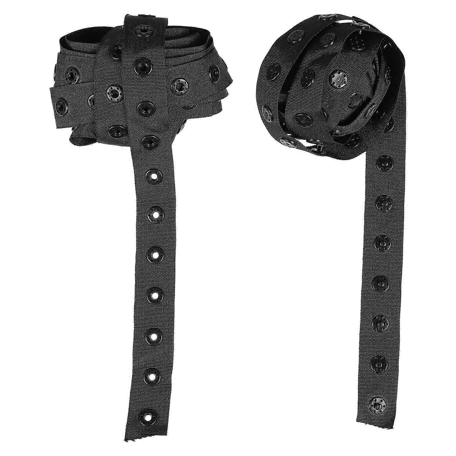 Sewing Snap Button Belt 1Pcs Black Fabric Durable Substitute for Clothes