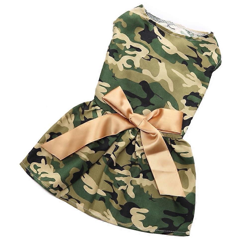 Elegant Bowknot Sleeveless Summer Pet Dog Dress for Comfortable Everyday Wear in Hot Days Multi L