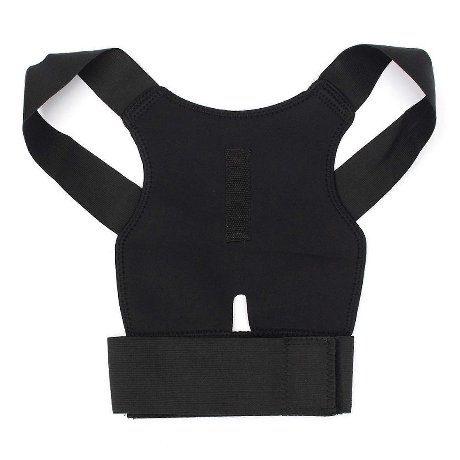 Posture Corrector Adjustable With Shoulder Straps And Back Support Belt Magnetic Stone Black Large Decorate