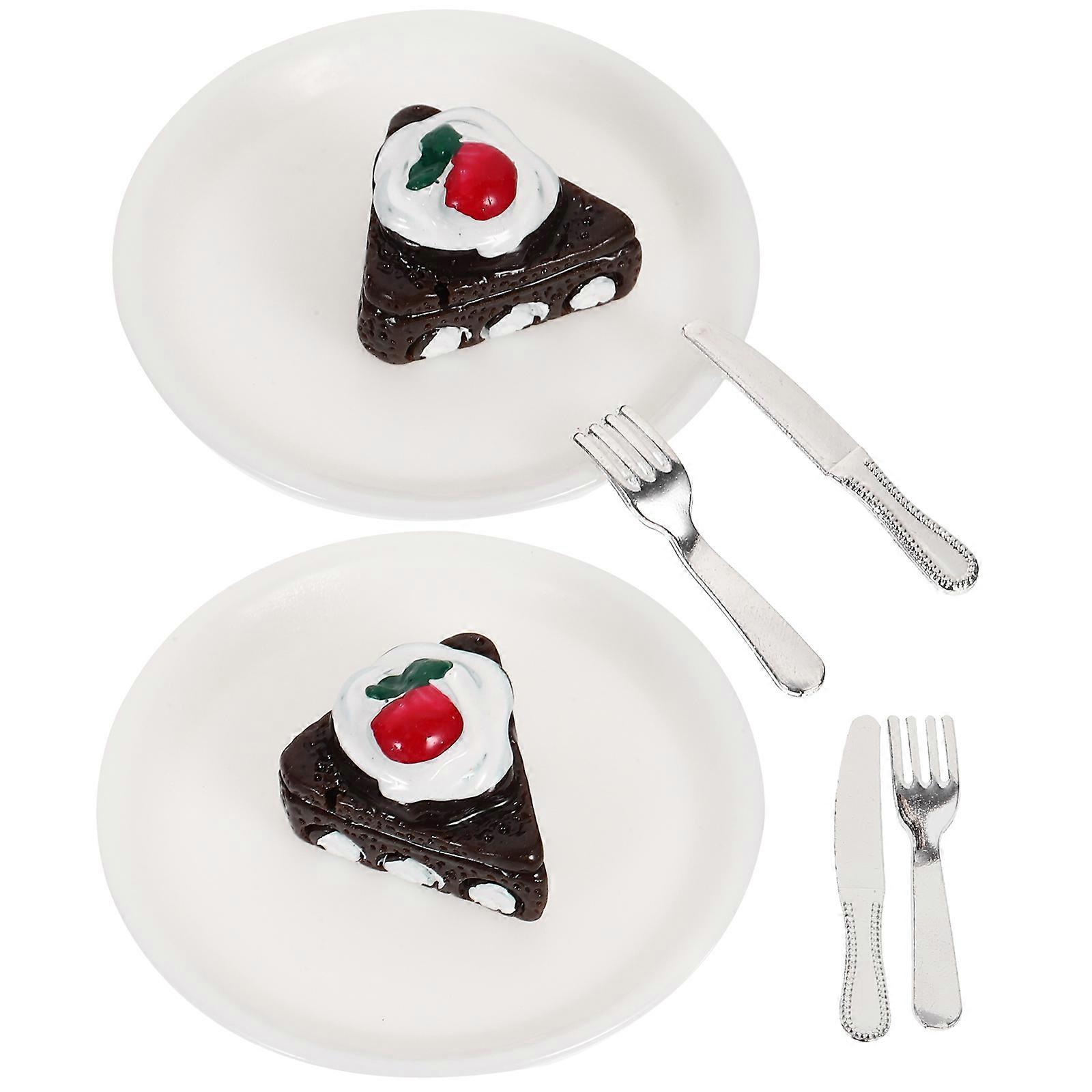 Decorative Mini Cake Model Set Includes 2 Sets In Mini House Scene Style Suitable For Collectors And Home Decor Enthusiasts
