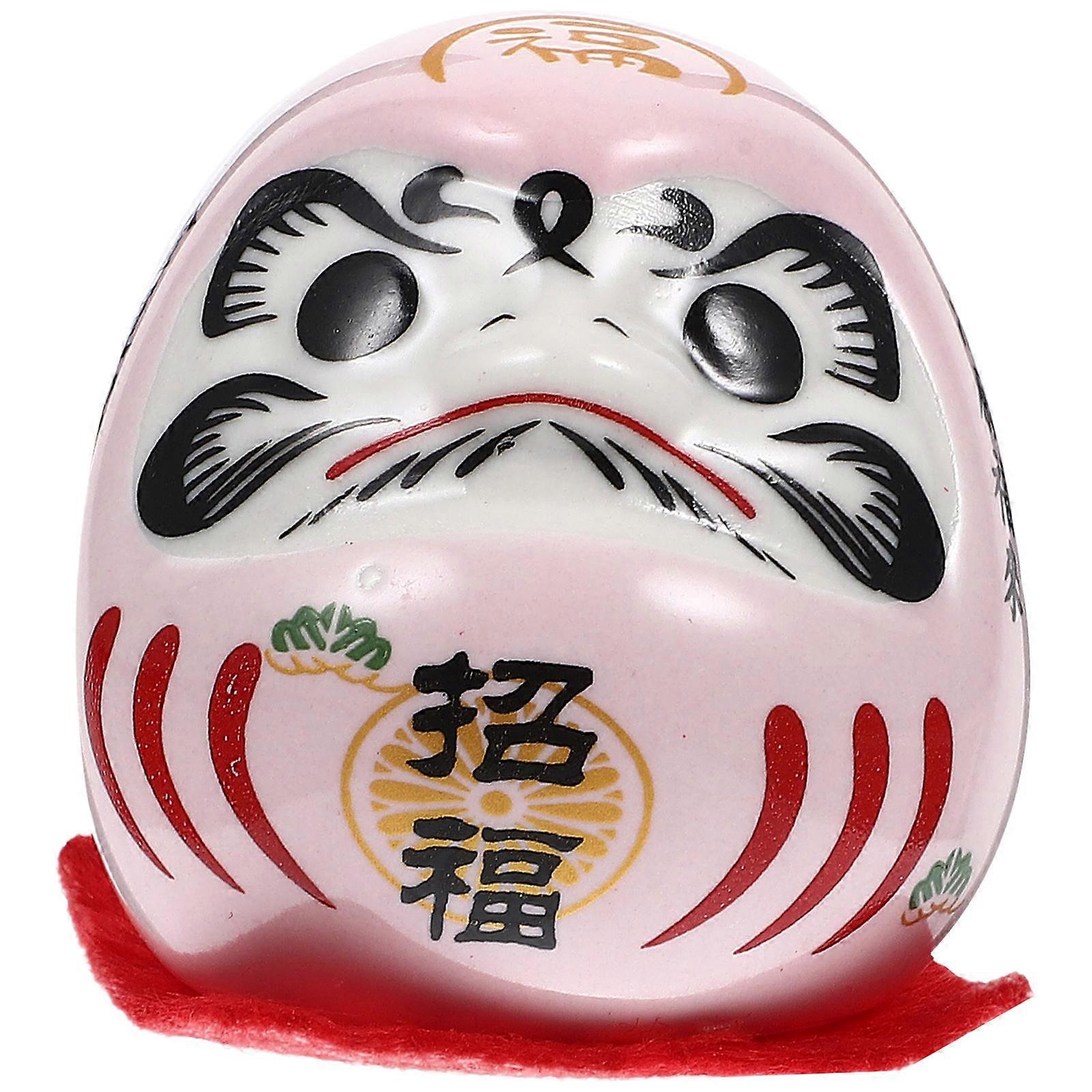 Traditional Japanese Design Figurine Decor Wealth Darma Statue Egg-shaped Gift 1Pack