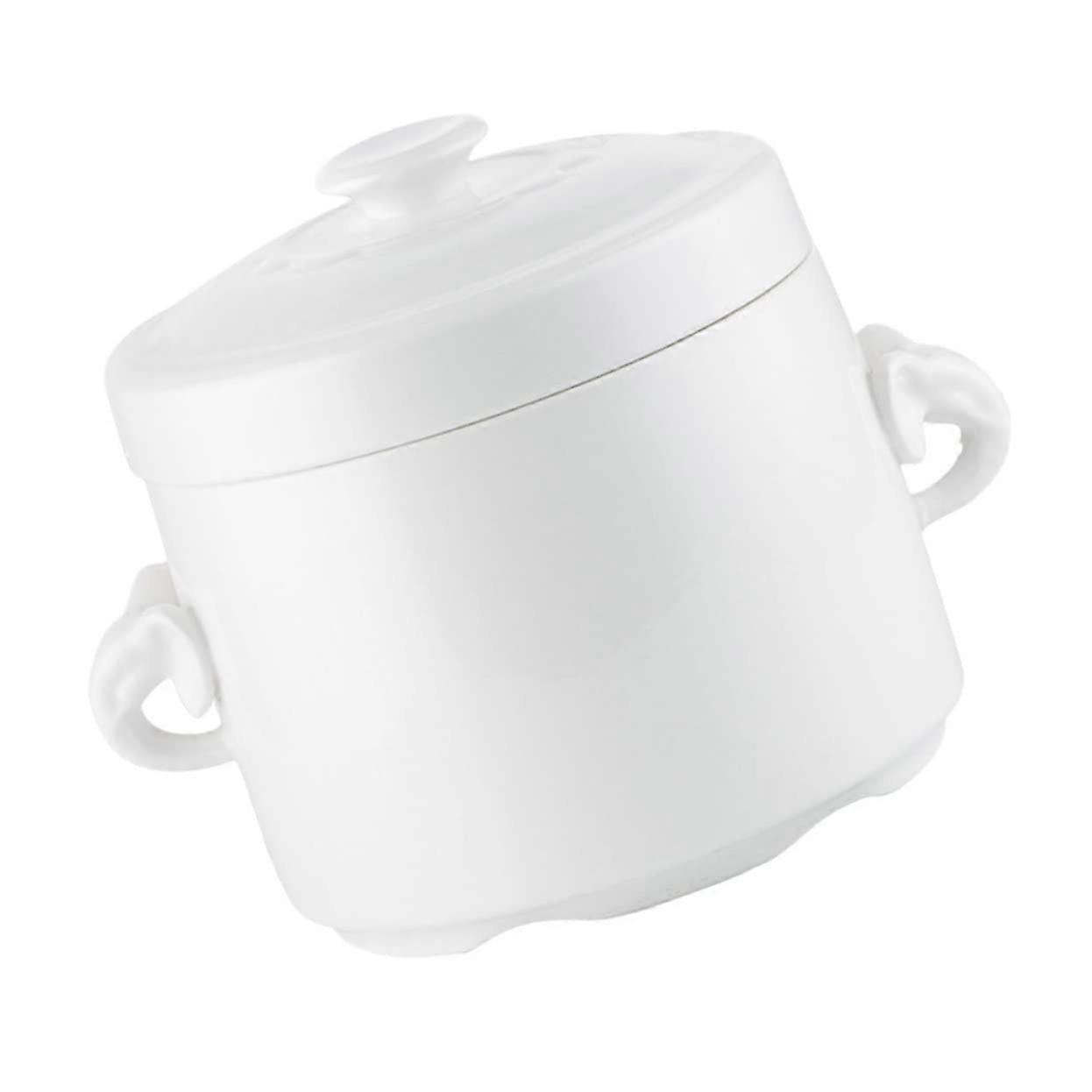Ceramic Casserole Pot with Lid Porcelain Steamer Nest Stockpot 12X9.5X10.5CM