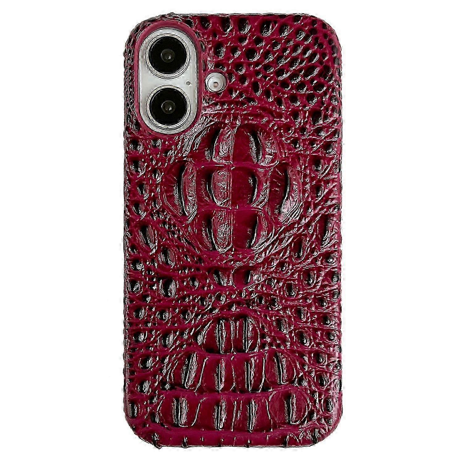 Case for iPhone Phone with Crocodile Head Genuine Cow Leather Coating