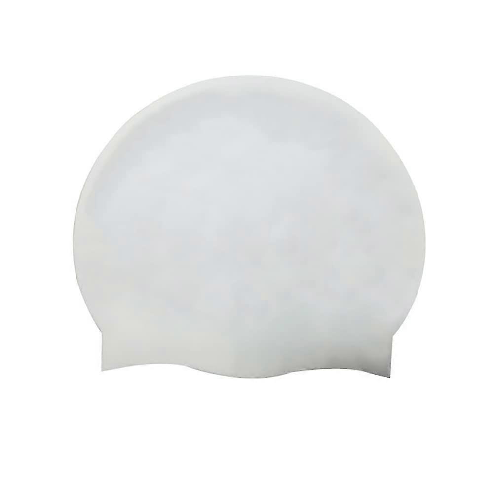 Kinder Unisex Badekappe, 100% Silikon, rutschfest, bequem, wasserdicht (weiß)