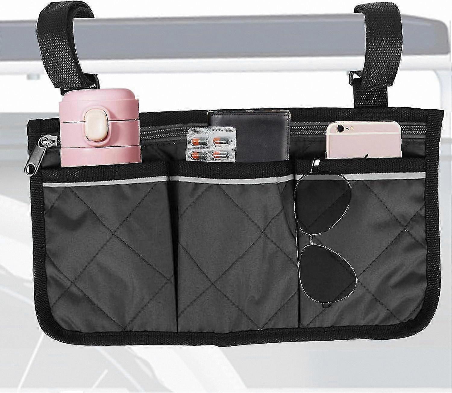 Universal Waterproof Organizer with Multiple Pockets for Wheelchairs and Mobility Scooters