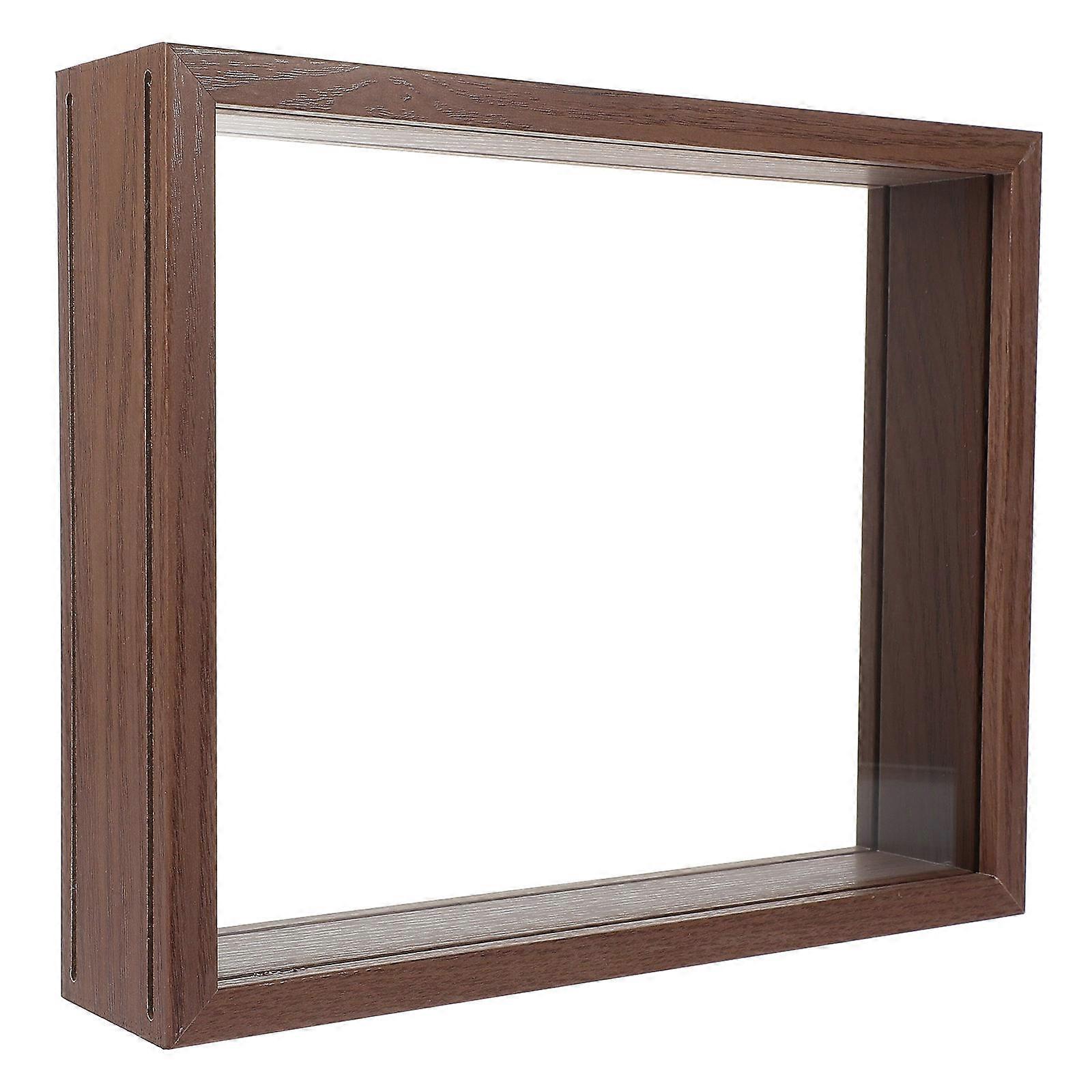 DIY Dried Flower Display Frame for Plant Specimens with Glass Brown Color for Decoration 7x9 Inch