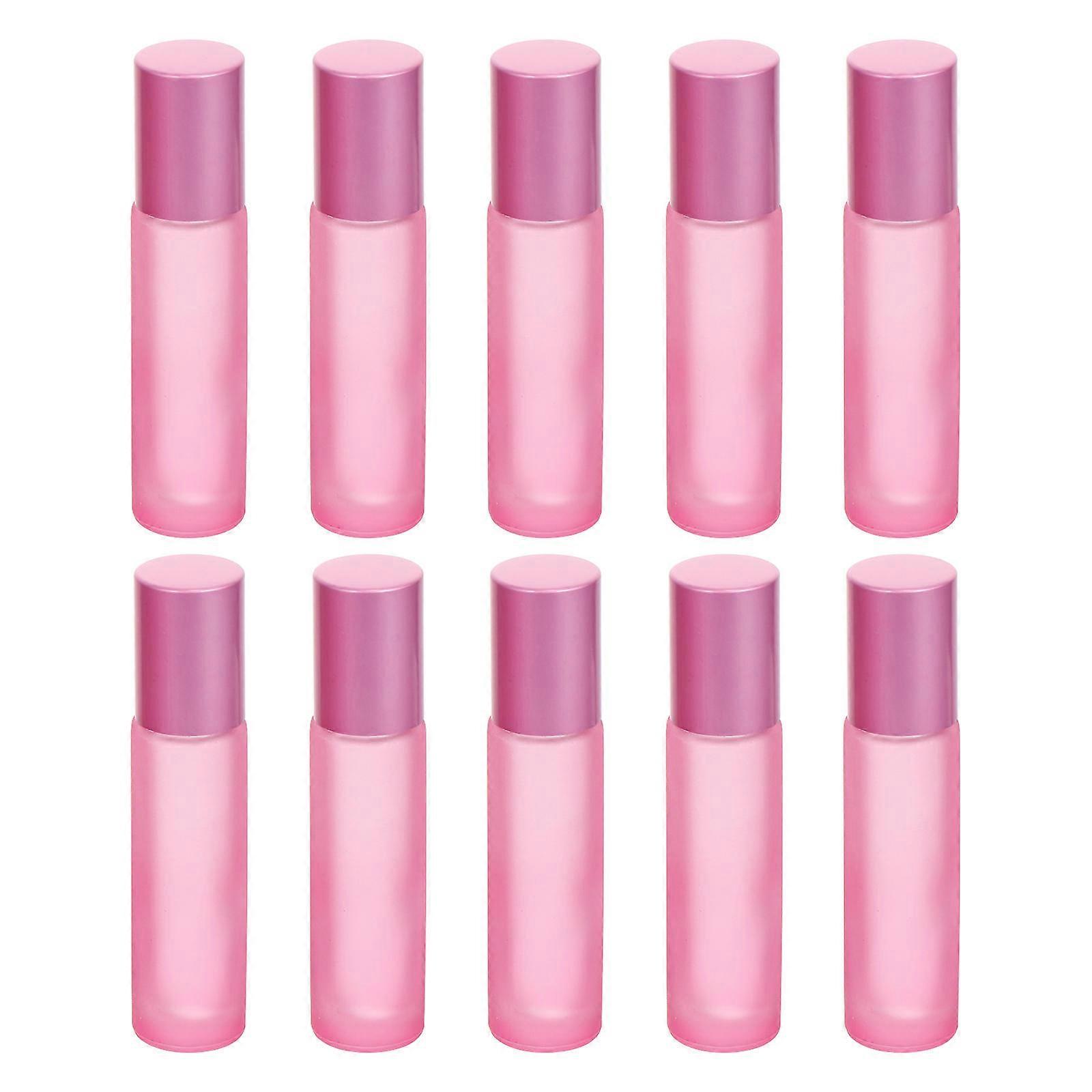 Travel Perfume Bottle 10Pcs Pink Round Top Essential Oil Holder Daily Use Storage Easy Application