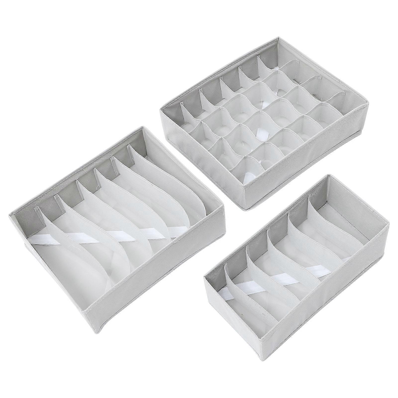Lingerie Drawer Dividers Organizers For Household Users In Grey Rectangular Practical Storage 1 Set