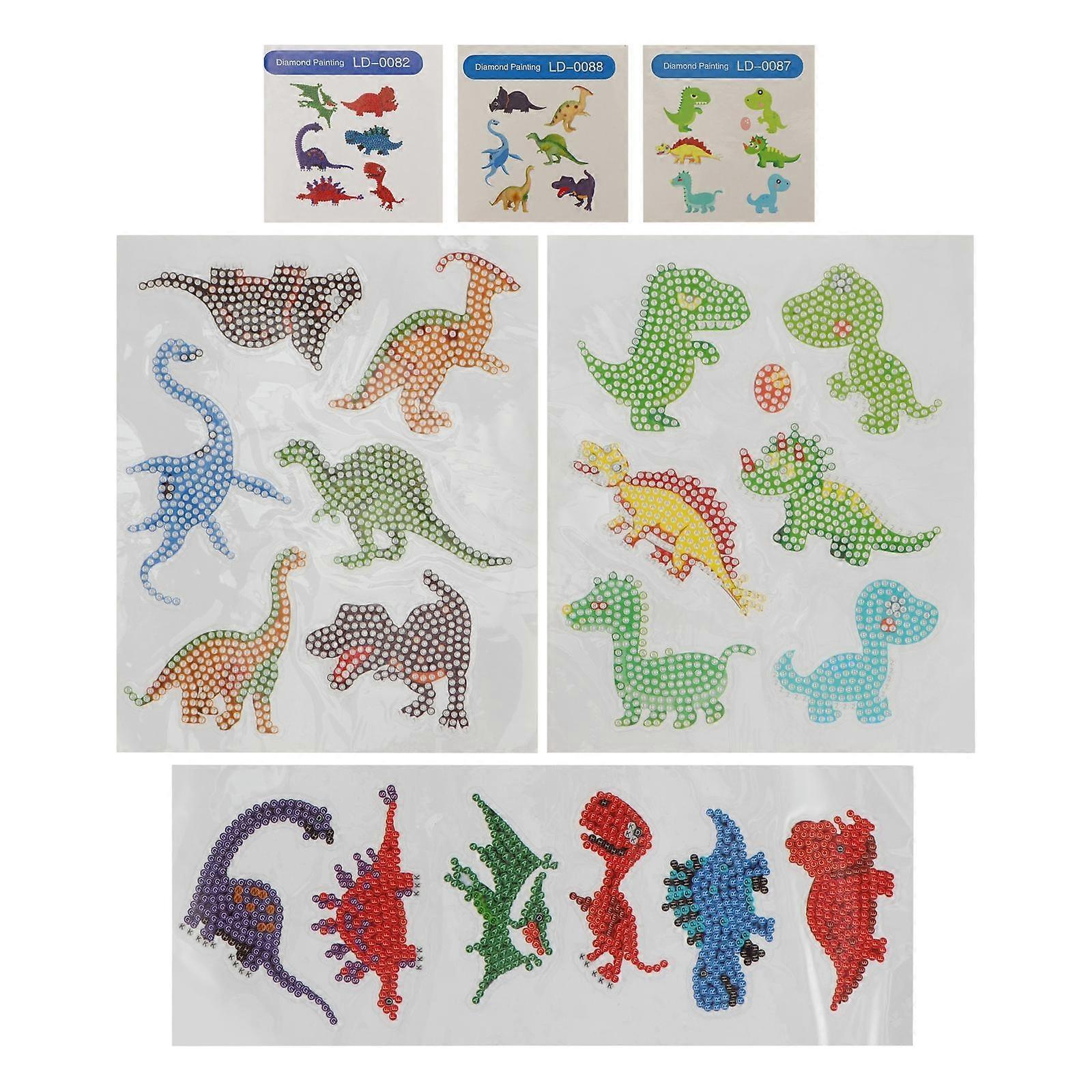Dinosaur Shape Stickers Set for Rhinestone Craft Kits Creative DIY Art Stickers for Kids, Ideal for Decorating Frames, Cups and More Projects
