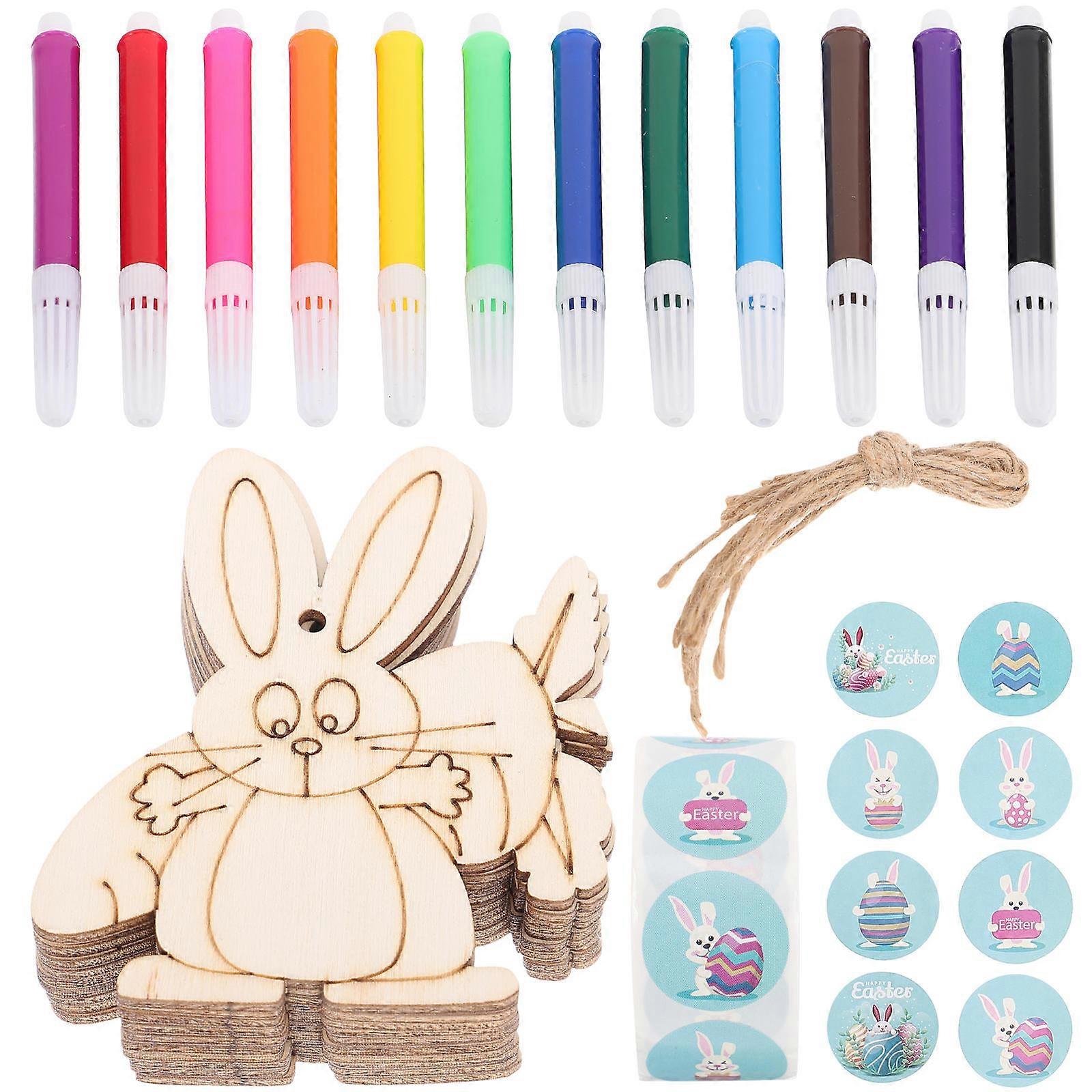 1 Set Easter Themed Wood Cutouts Unfinished Designed For DIY Decorations Perfect For Family Gatherings And Festivities