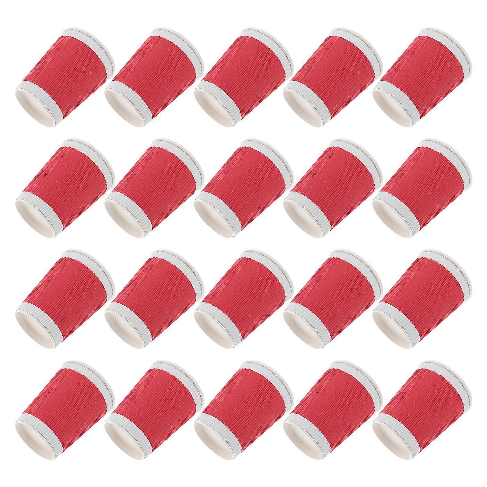 Wedding Disposable Cups 20 Pcs Round Red Heat-Insulated Cups For Celebrations Party Office Functions