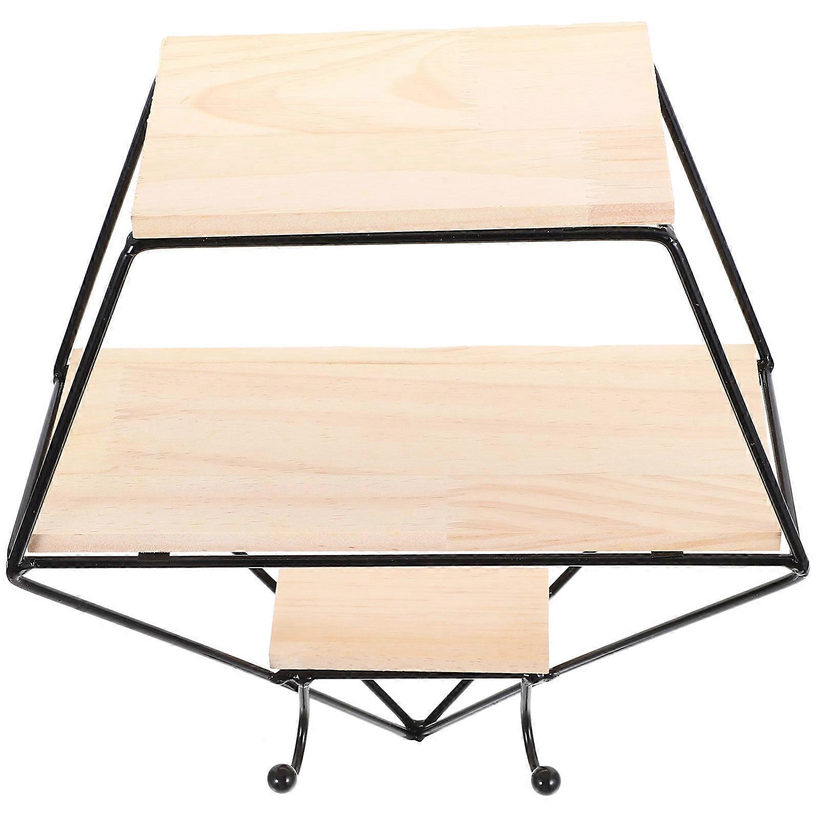 Black Wall Mount Shelf with Hook for Storage Use Sturdy Iron and Wood Material 7.9 Inches