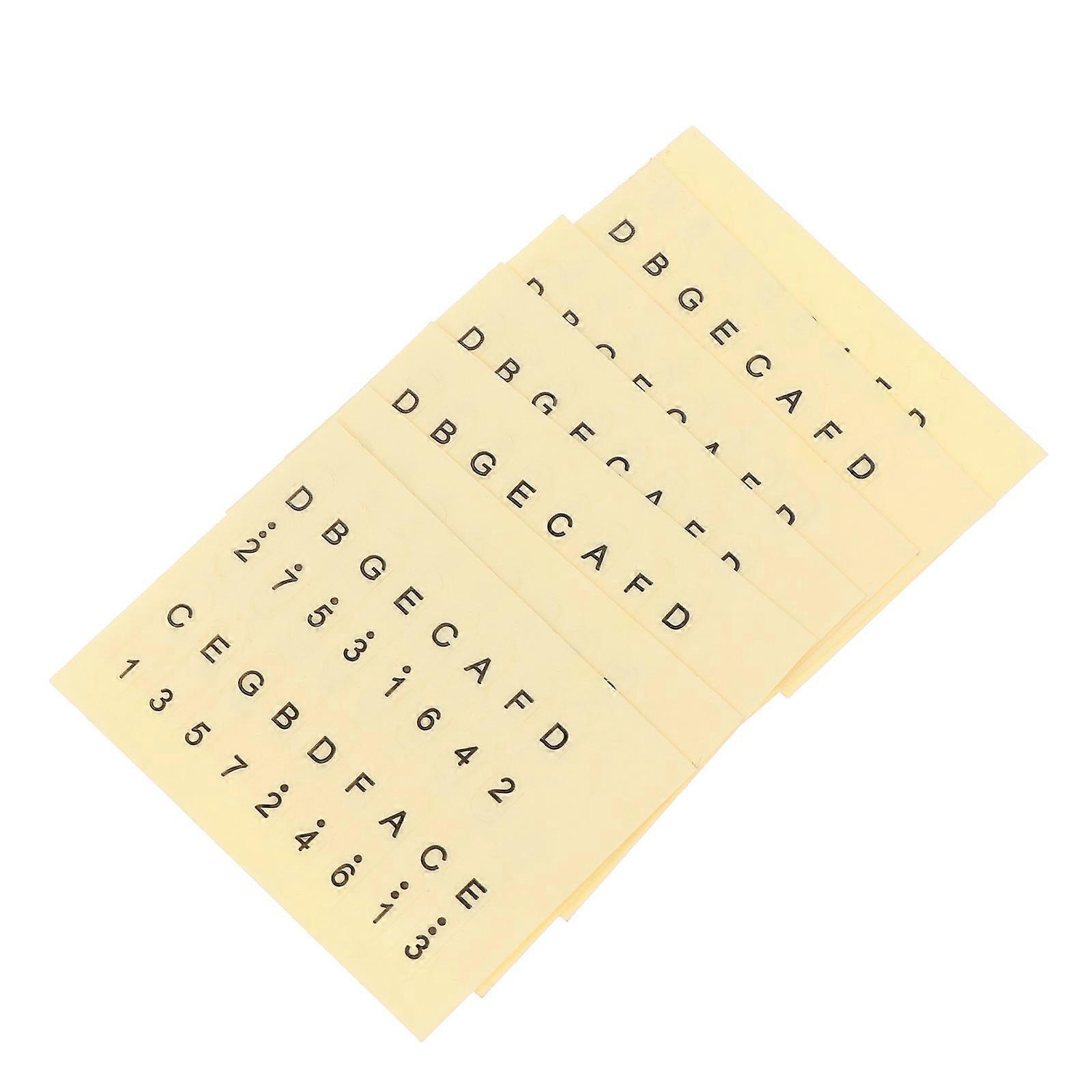 Yellow Instrument Stickers for Thumb Piano Practice Lightweight Practical Clear Notes and Scale 6Pcs