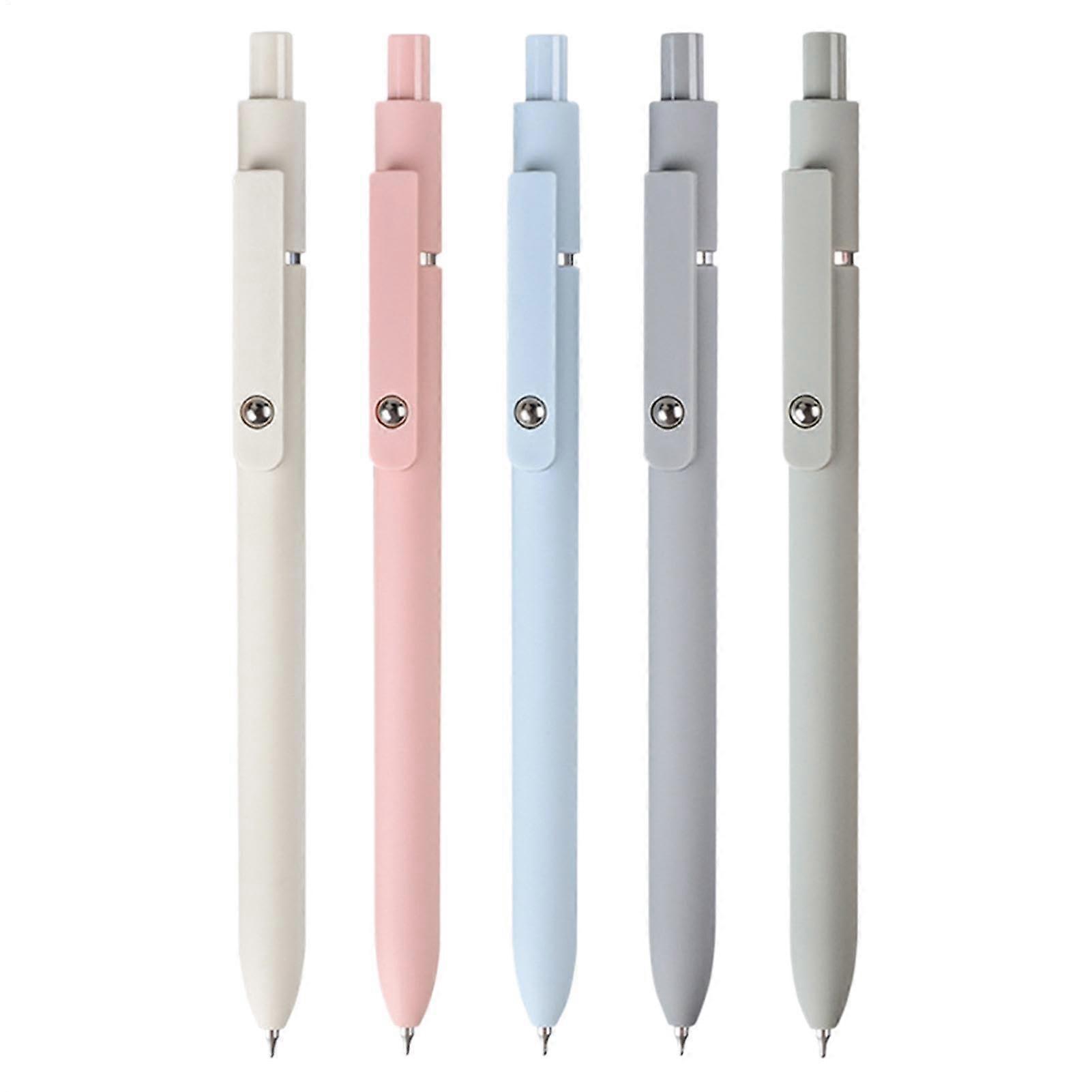 Gel Pens, Retractable, Quick Drying for Journaling  Fine Tip, 5 Pens, Morandi