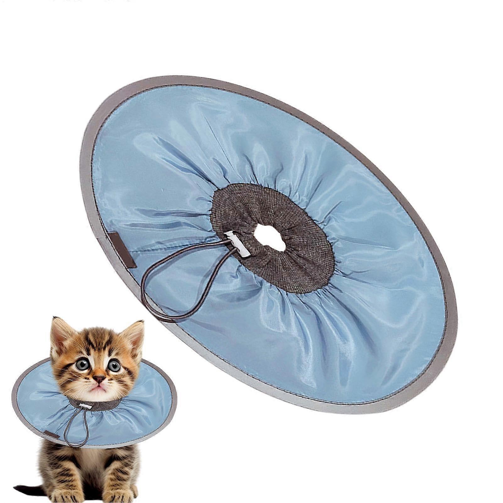 Dog Cone, Recovery Collar for Cats, Adjustable Recovery Collar for Cats, Adjustable Cat Collar, Lightweight Cone to Stop Licking and Scratching blue S