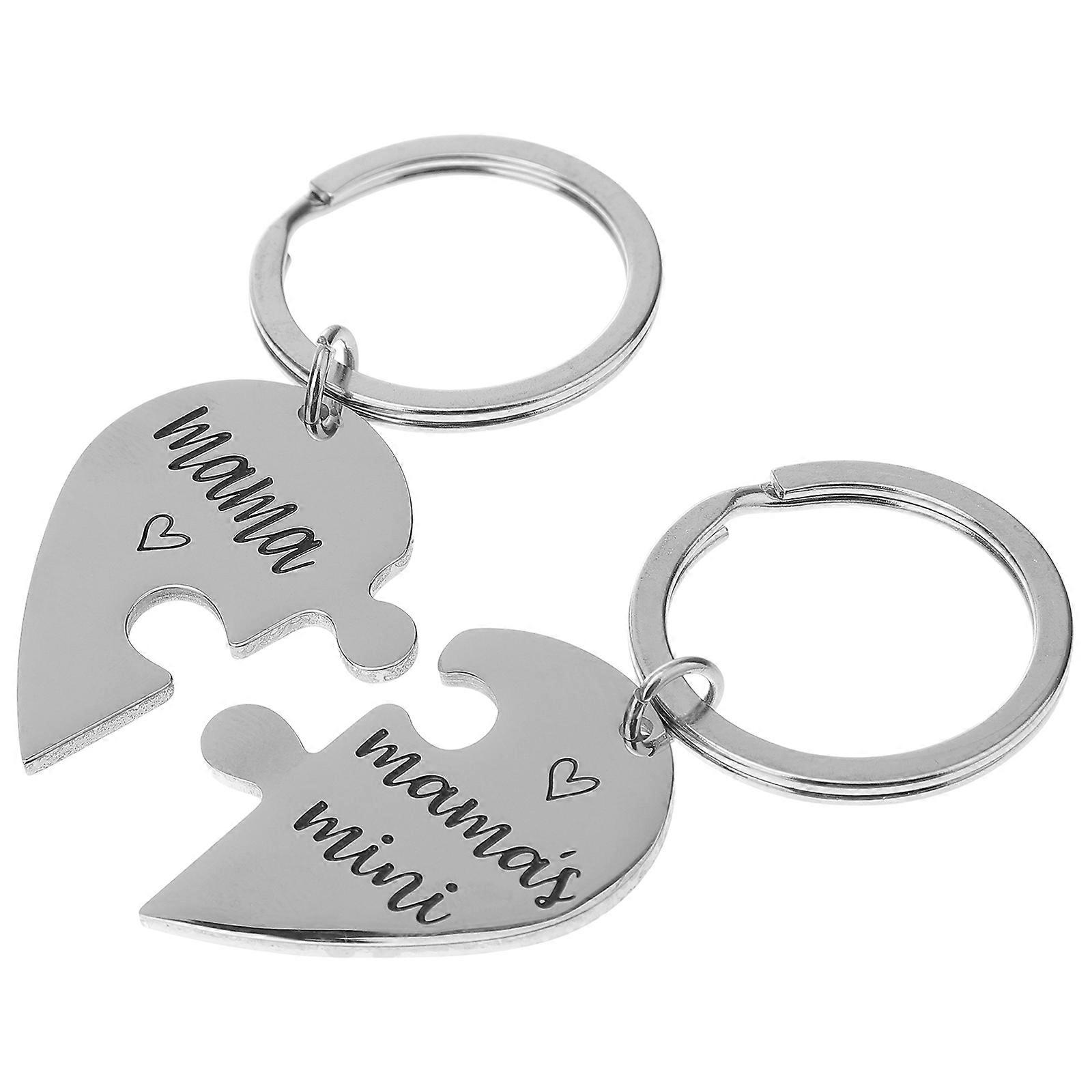 Creative Puzzle Design Key Rings Stainless Steel Silver for Key Storage with Craftsmanship 2 Pcs