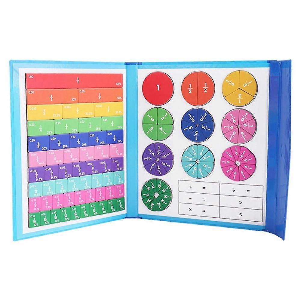 Magnetic Fractional Tiles Activity Set with Fractional Circles and Dot Disc Demonstrator for Educational Learning Games