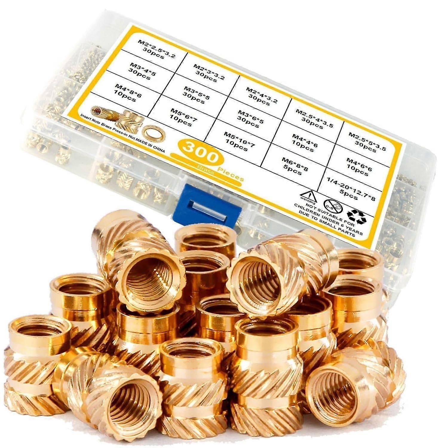 50 thread insert kit M2-M6 complete specification brass material suitable for 3D printing