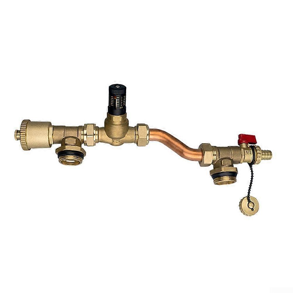 Automatic Bypass Valve For Underfloor Heating Control Valve, Adjustable Pressure, Automatic Exhaust Drain Valve, Brass