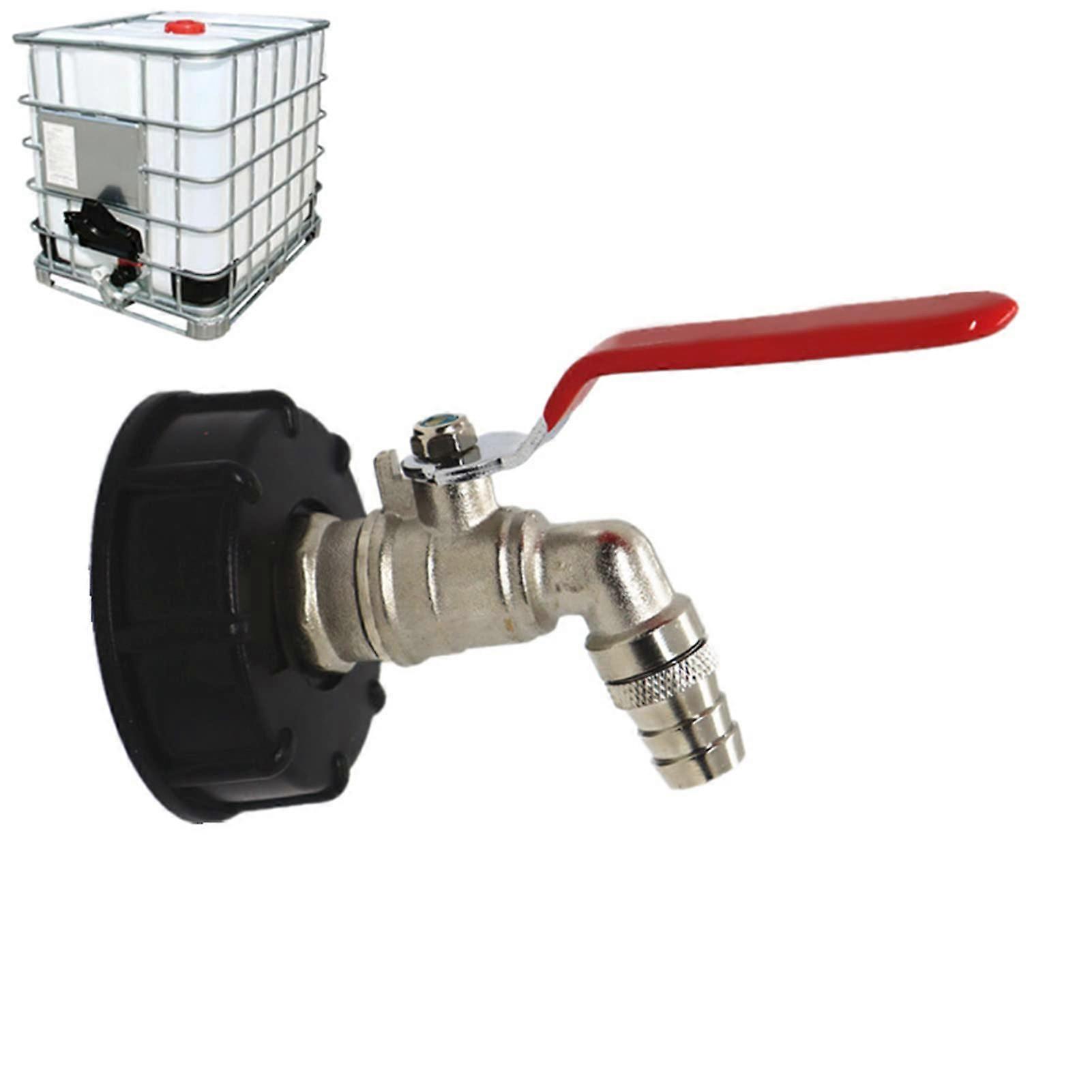 Water Tank Faucet, Single Handle S60x6 to G3/4in Adapter, Durable Sealing for Intermediate Collection Containers