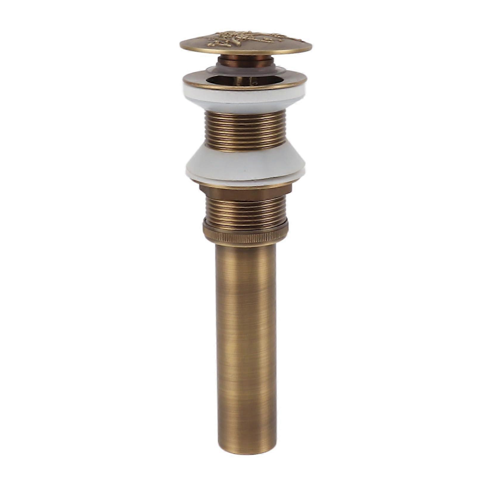 Bathroom sink drain, popup drain, drain stopper, bathroom sink without overflow, faucet vessel, sink drain, fits standard bathroom sink hole (B)