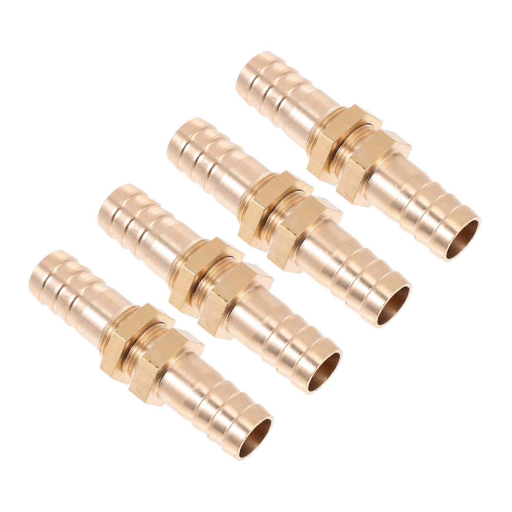 Brass Hose Connector Set of 4, Rustproof and Leak-Proof, Air and Water Pipe Fitting for Garden and Industry Use
