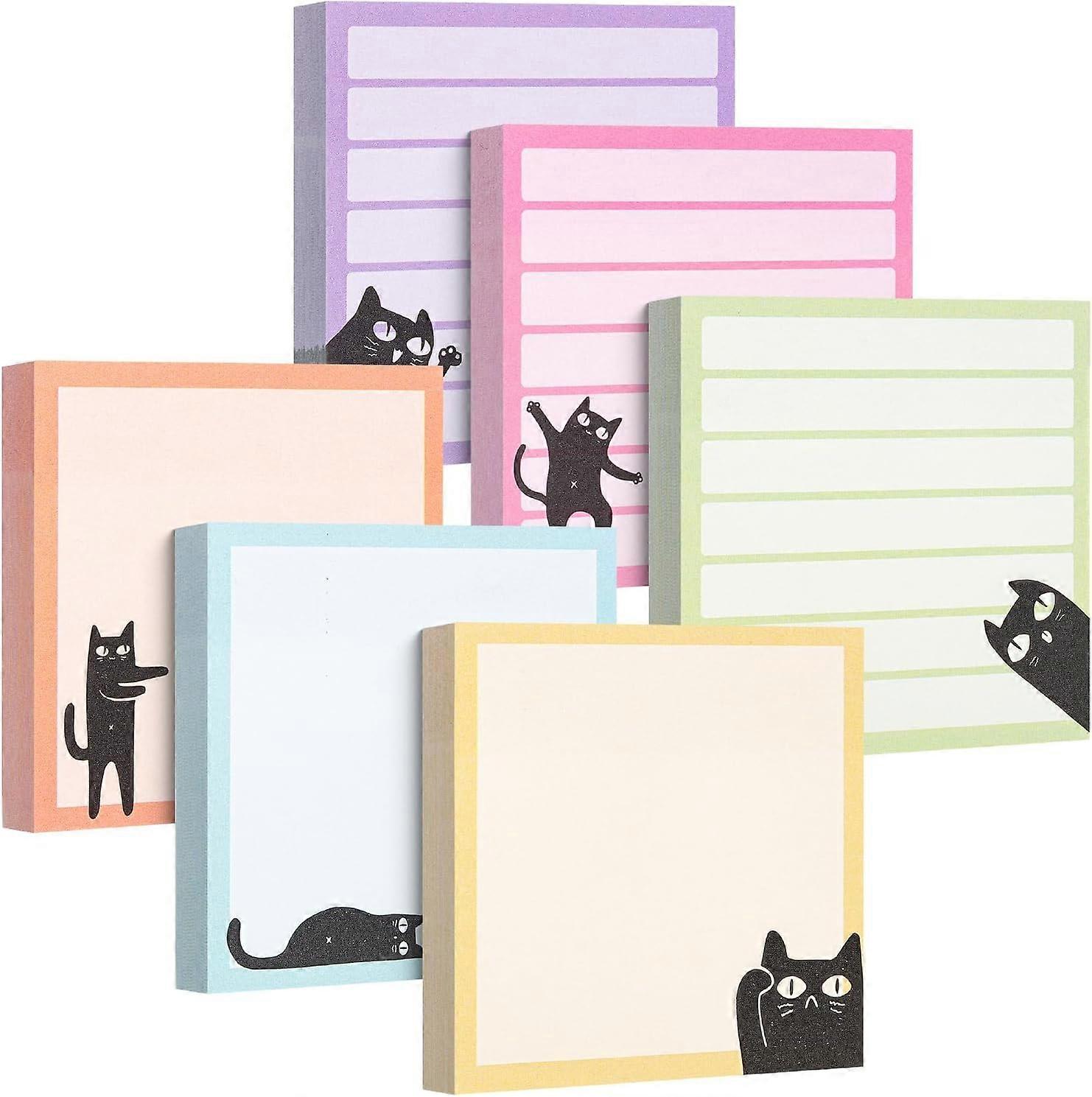6 black cat notes, cat notepad, note set