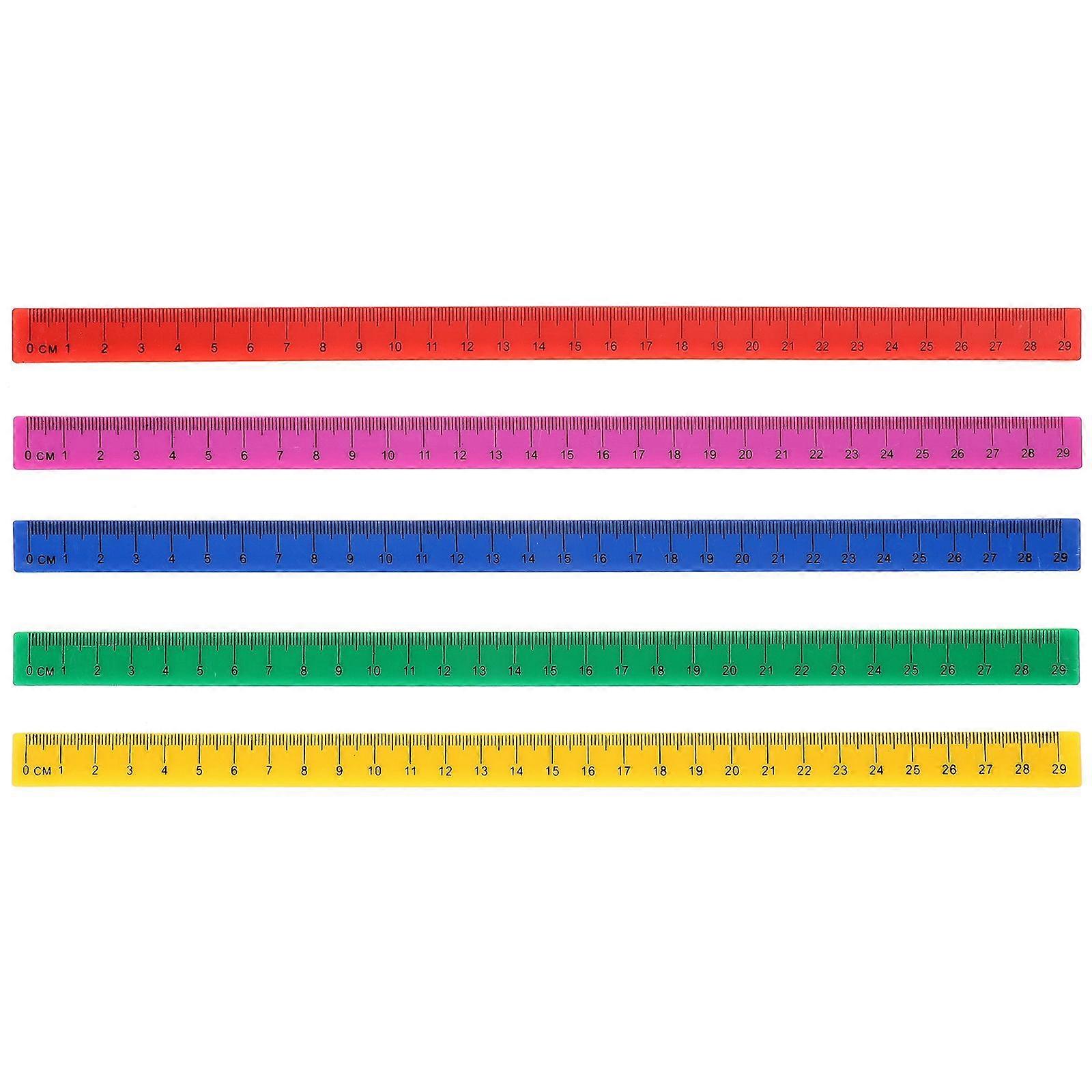 5pcs Scale Ruler Multi-function Plastic Ruler Students Painting Ruler Portable Ruler