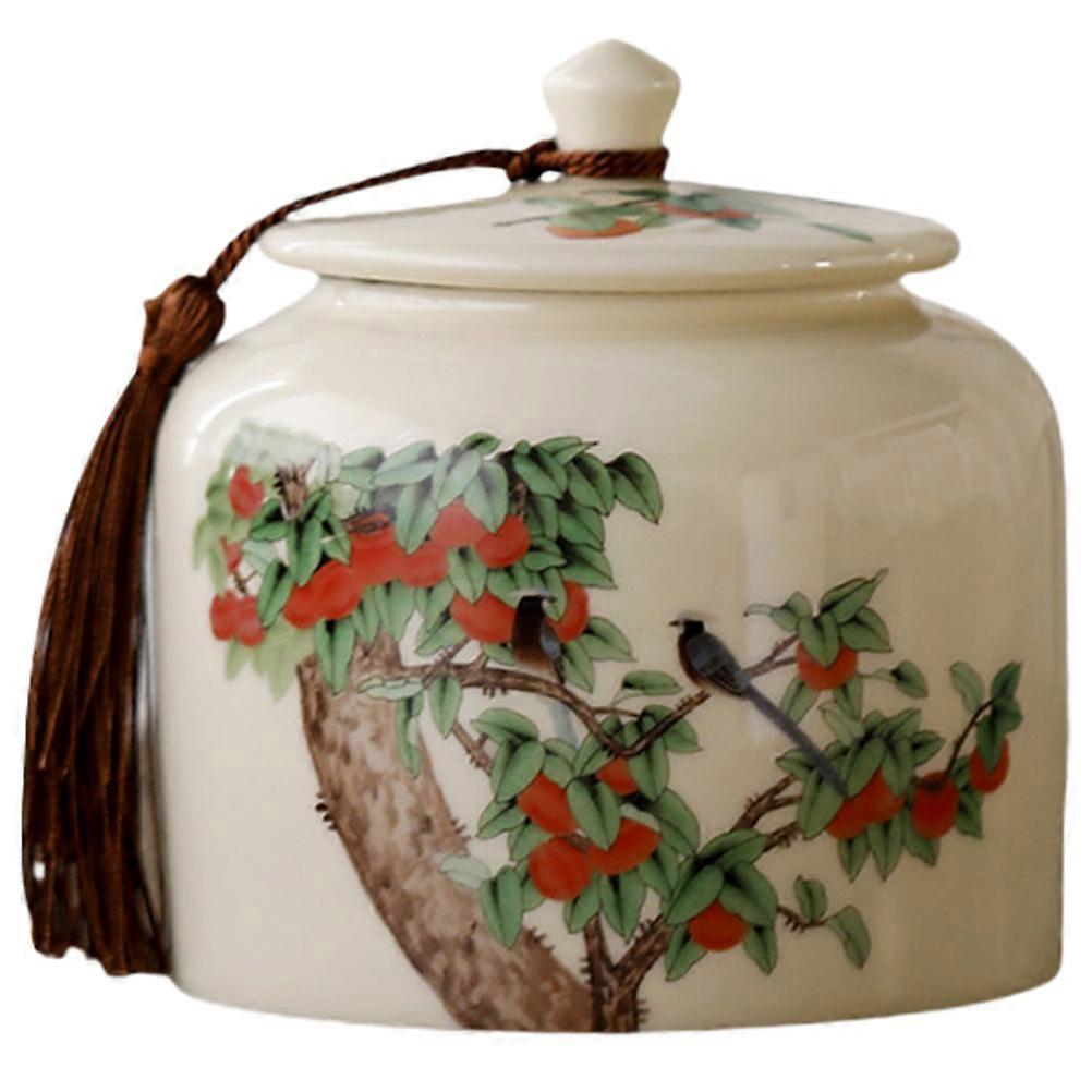 Ceramic Tea Jar Storage Container Kitchen Item Flavor Locking Multi Color 1Pcs