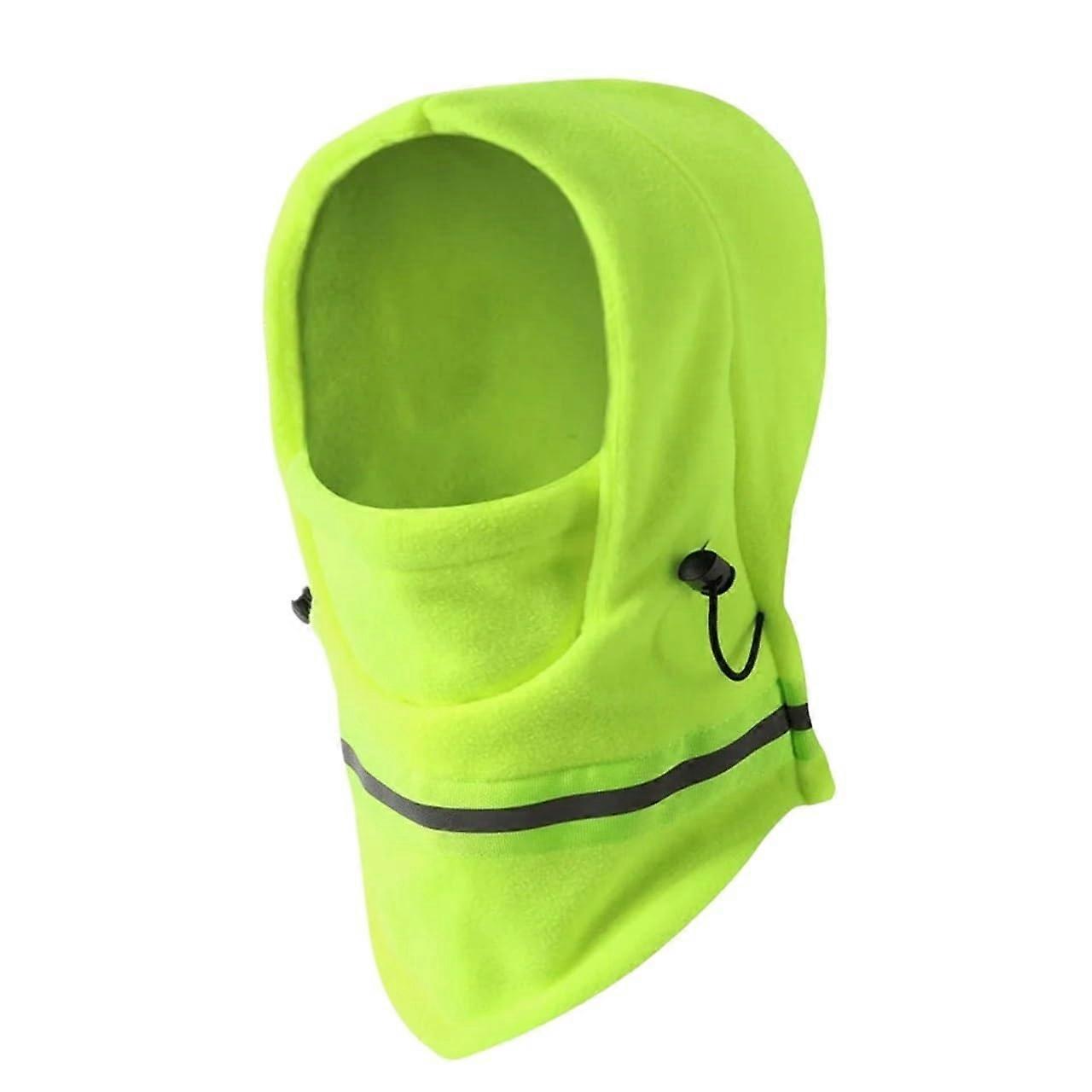 Cycling Mask 2pcs Winter Neck Gaiter Face Mask Windproof Reflective Stripe Polar Balaclava for Motorcycle Ski Neck Gaiter for Cycling Green