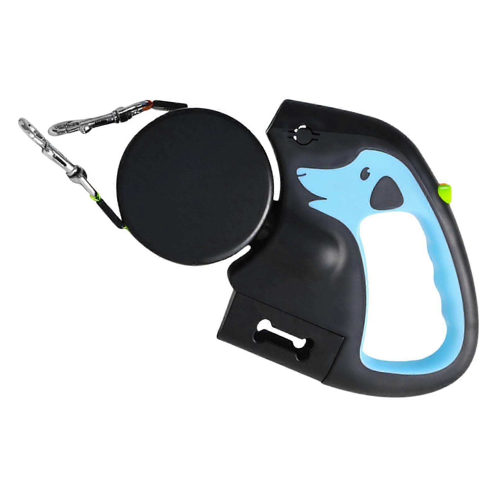 Light Up Dog Leash with LED Light | 3m Retractable Pet Leash for Walking and Hiking | Portable Light Blue Dog Lanyard